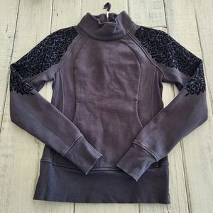 Lululemon Pullover Floral Flock Pullover Quarter Zip Sweatshirt Sz 2